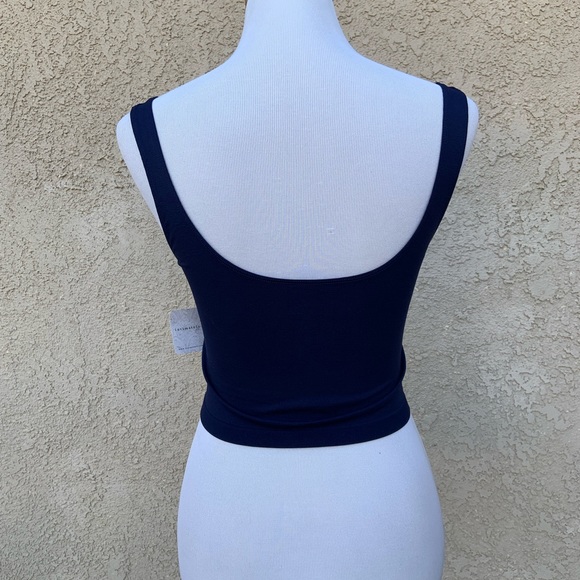 NWT Free People FP Intimately Navy Scoop Neck Crop Top - Size: M/L - Picture 6 of 9